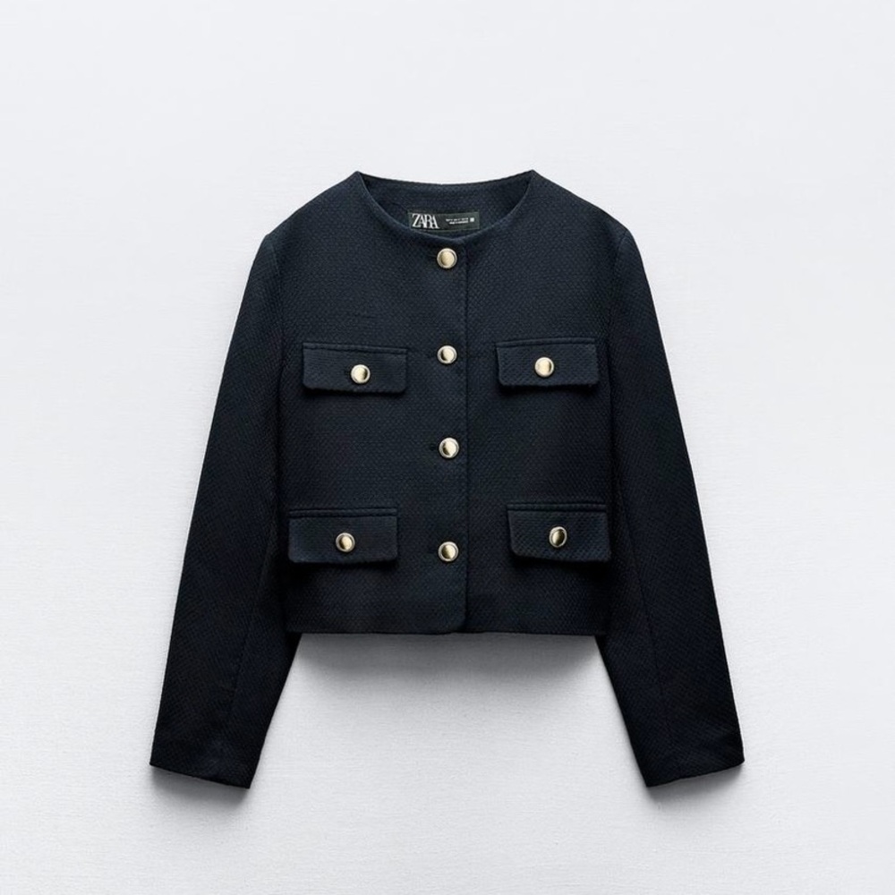 Zara round neck blazer